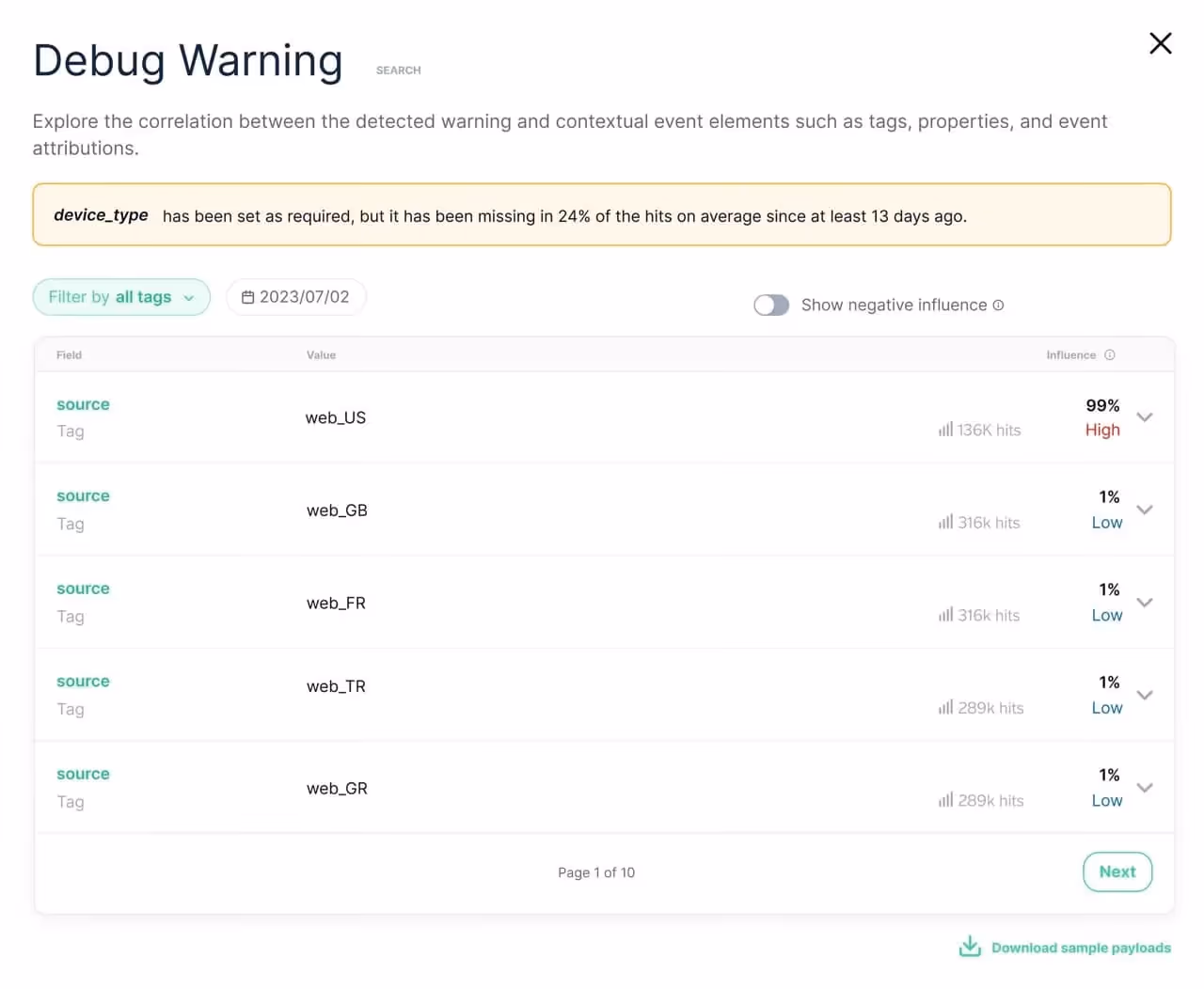 Debug Warning View Example