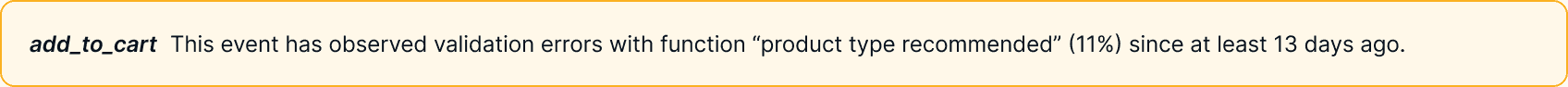 Specification Warning spotted by Trackingplan.