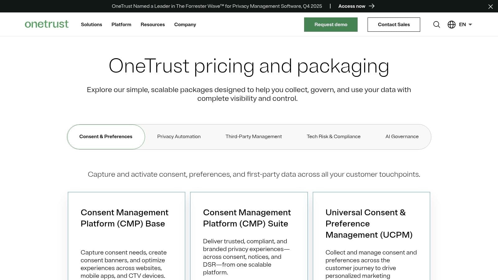 OneTrust (Consent & Preferences/CMP)