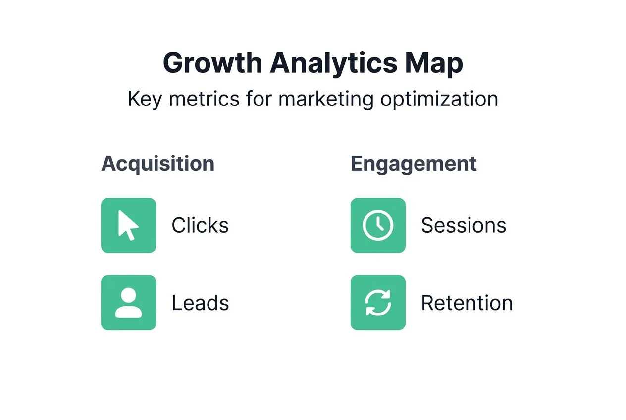 Infographic showing growth analytics framework visually