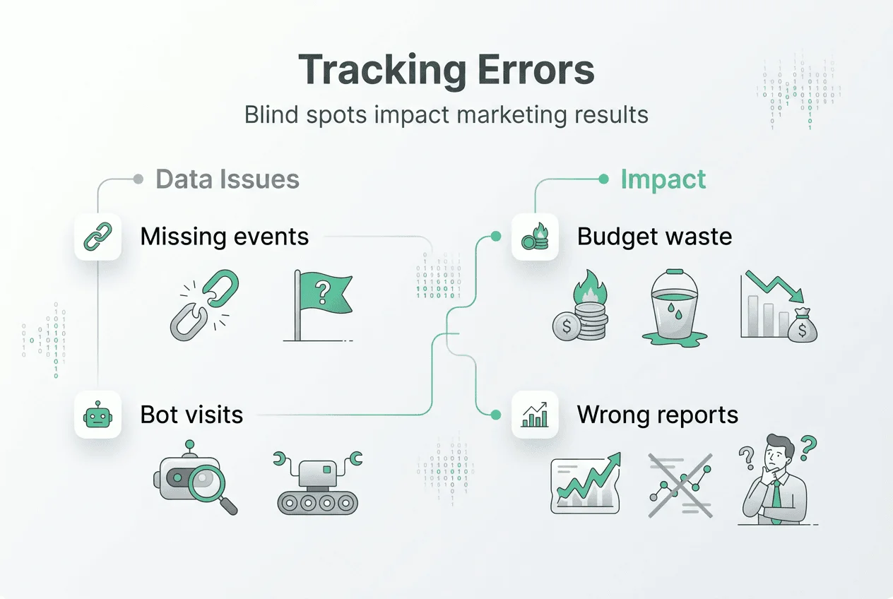 Infographic showing tracking errors and impacts