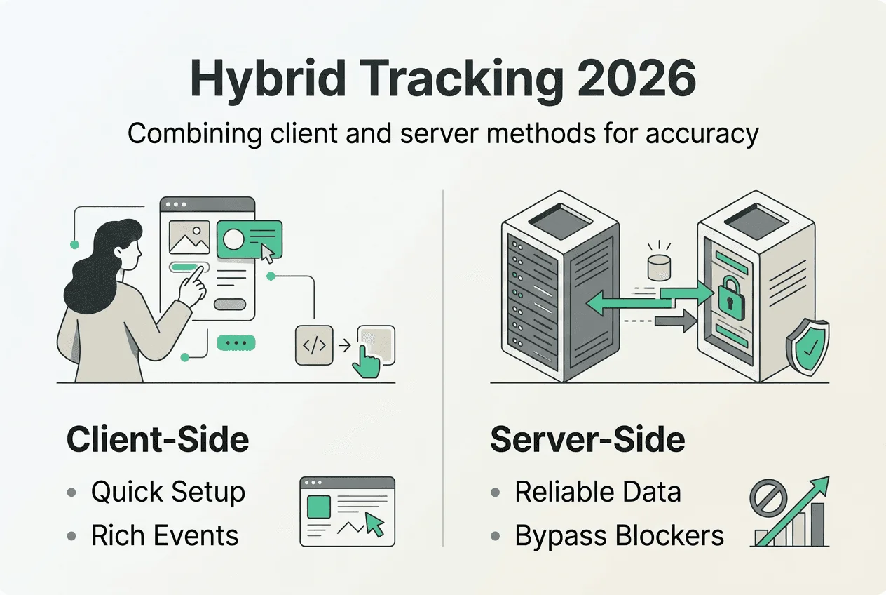 Infographic showing hybrid tracking benefits overview