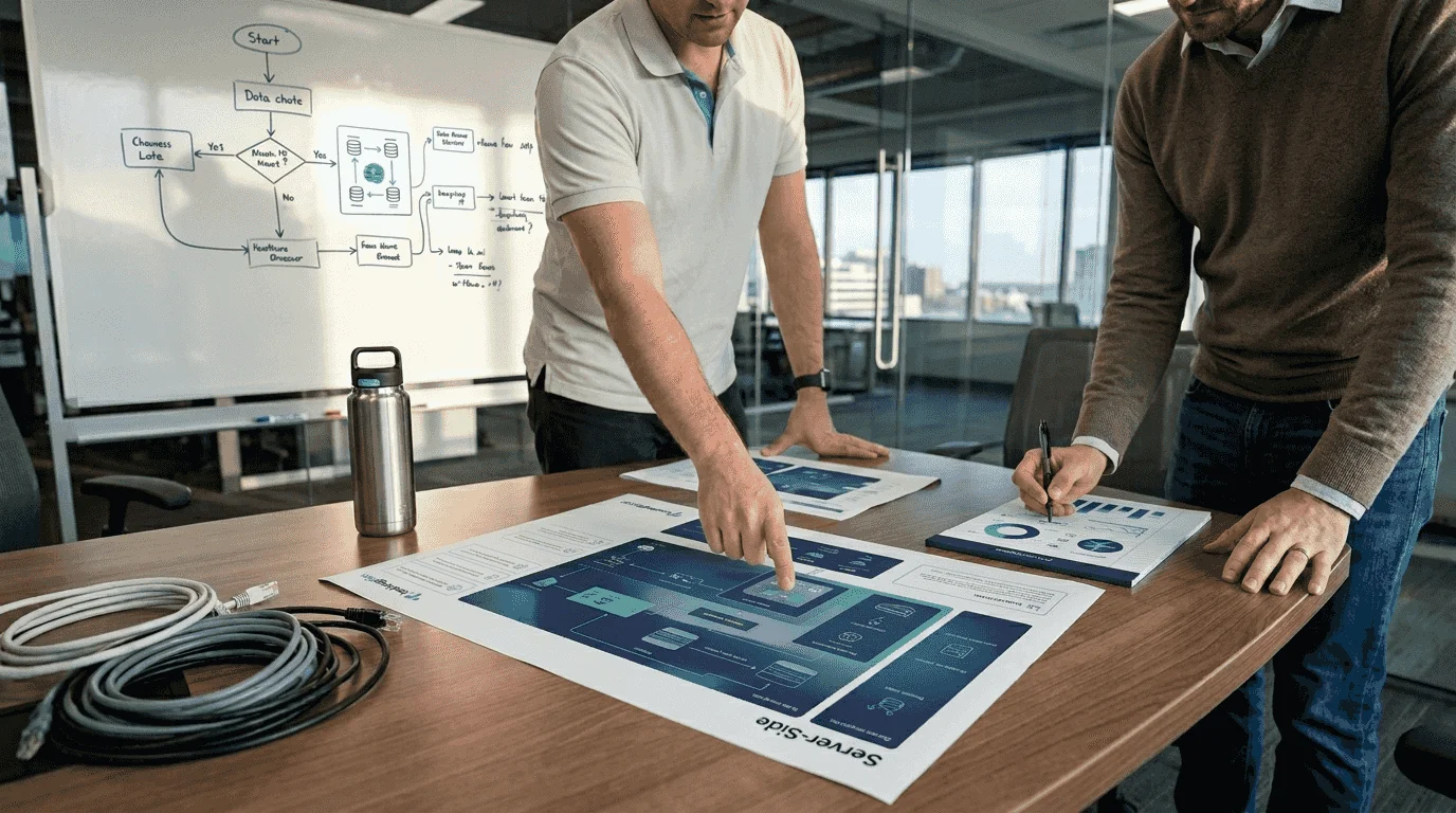 IT team discussing server-side tracking implementation