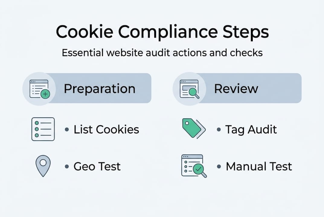 Infographic of cookie compliance audit steps