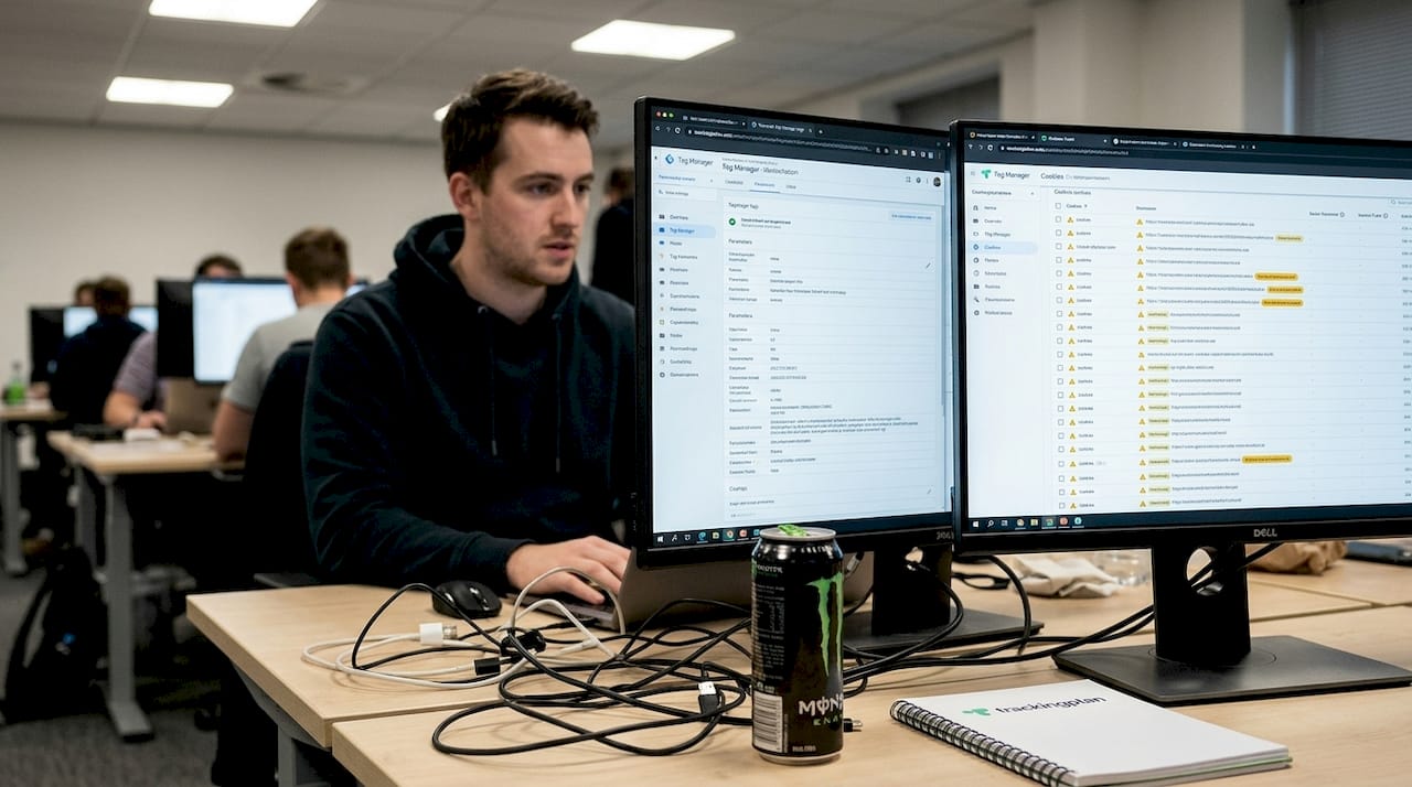 Man auditing technical website compliance issues