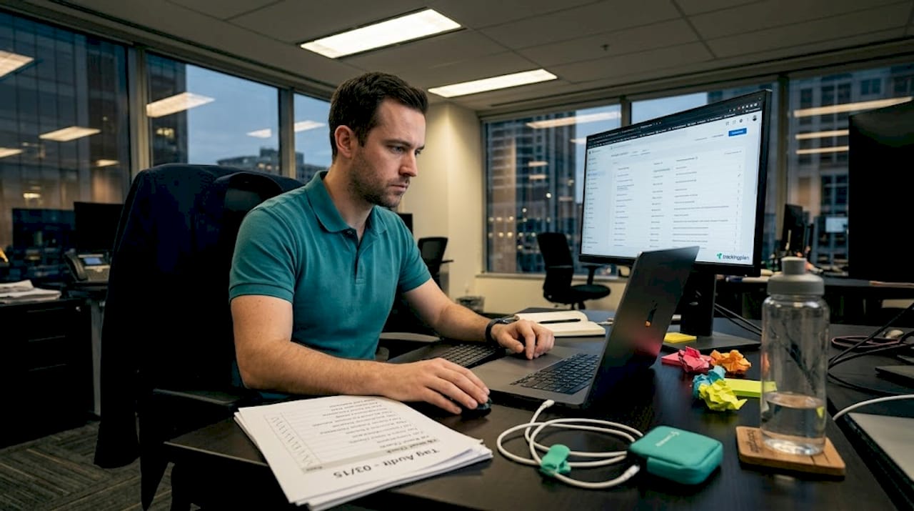 Manager conducting Google Tag audit