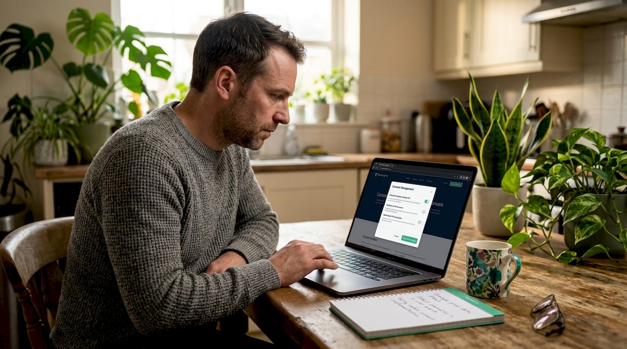 User interacting with website consent settings