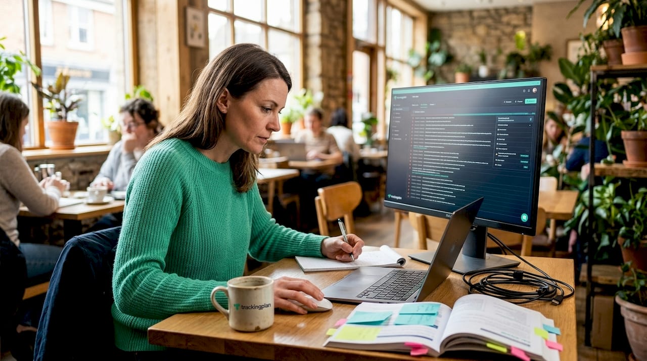 Professional reviewing analytics troubleshooting logs