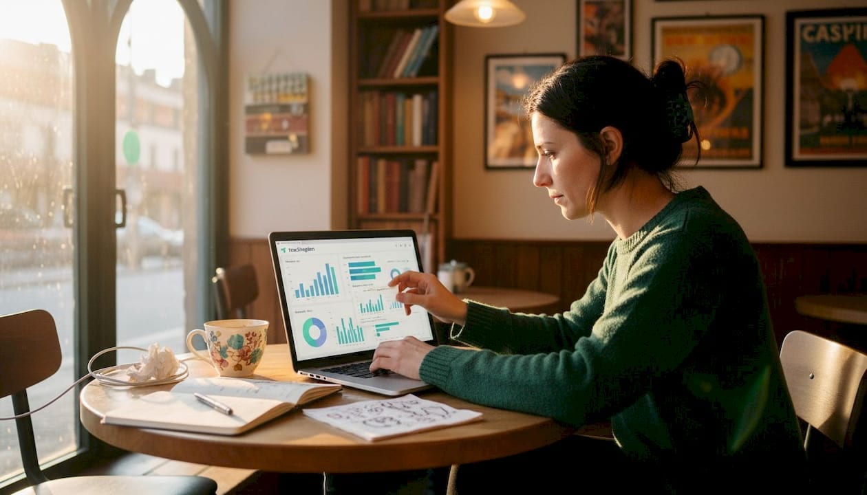 User customizing dashboard layout on laptop