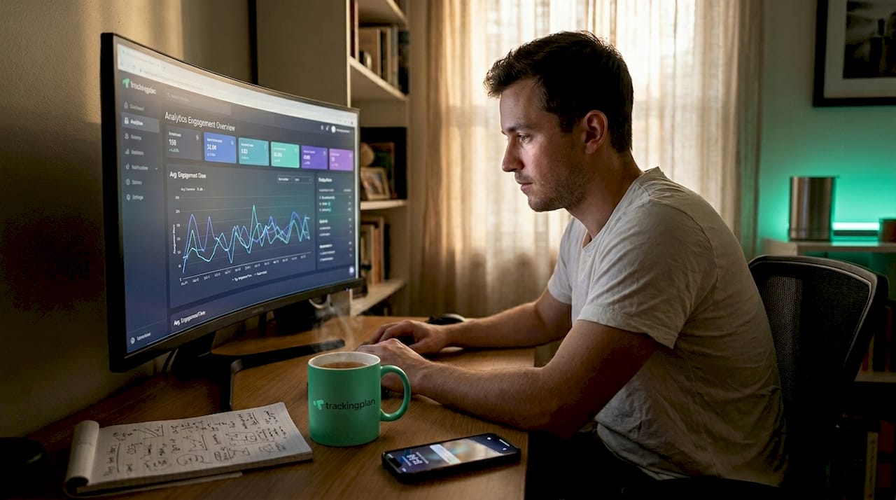 Person analyzing website engagement screen