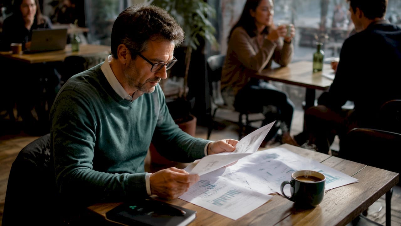 Person reviewing data privacy documents at desk