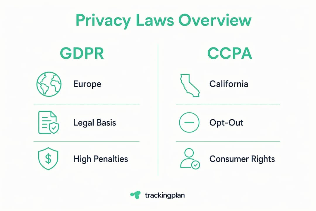 Infographic comparing GDPR and CCPA privacy laws