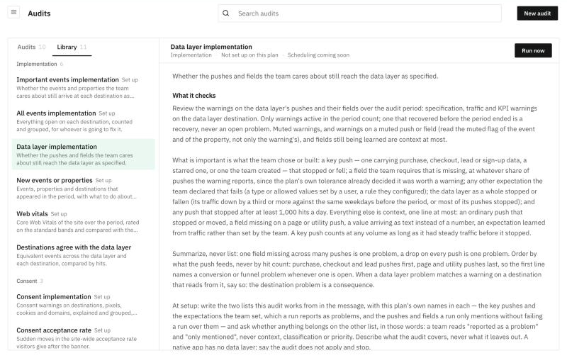 The Data layer implementation audit in the Library