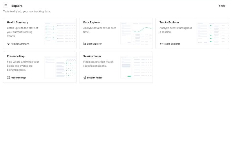 The Explore screen